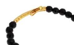 Nialaya Agate Stone Gold CZ Cross 925 Silver Bracelet -   -  Nialaya.