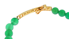 Nialaya Jade Stone Gold CZ Cross 925 Silver Bracelet -   -  Nialaya.