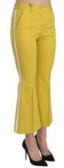 Dolce & Gabbana Yellow Flared Bootcut Capri Cotton Pants - - Dolce & Gabbana.