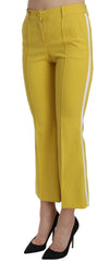 Dolce & Gabbana Yellow Flared Bootcut Capri Cotton Pants - - Dolce & Gabbana.