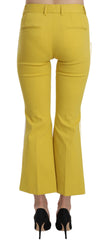 Dolce & Gabbana Yellow Flared Bootcut Capri Cotton Pants - - Dolce & Gabbana.