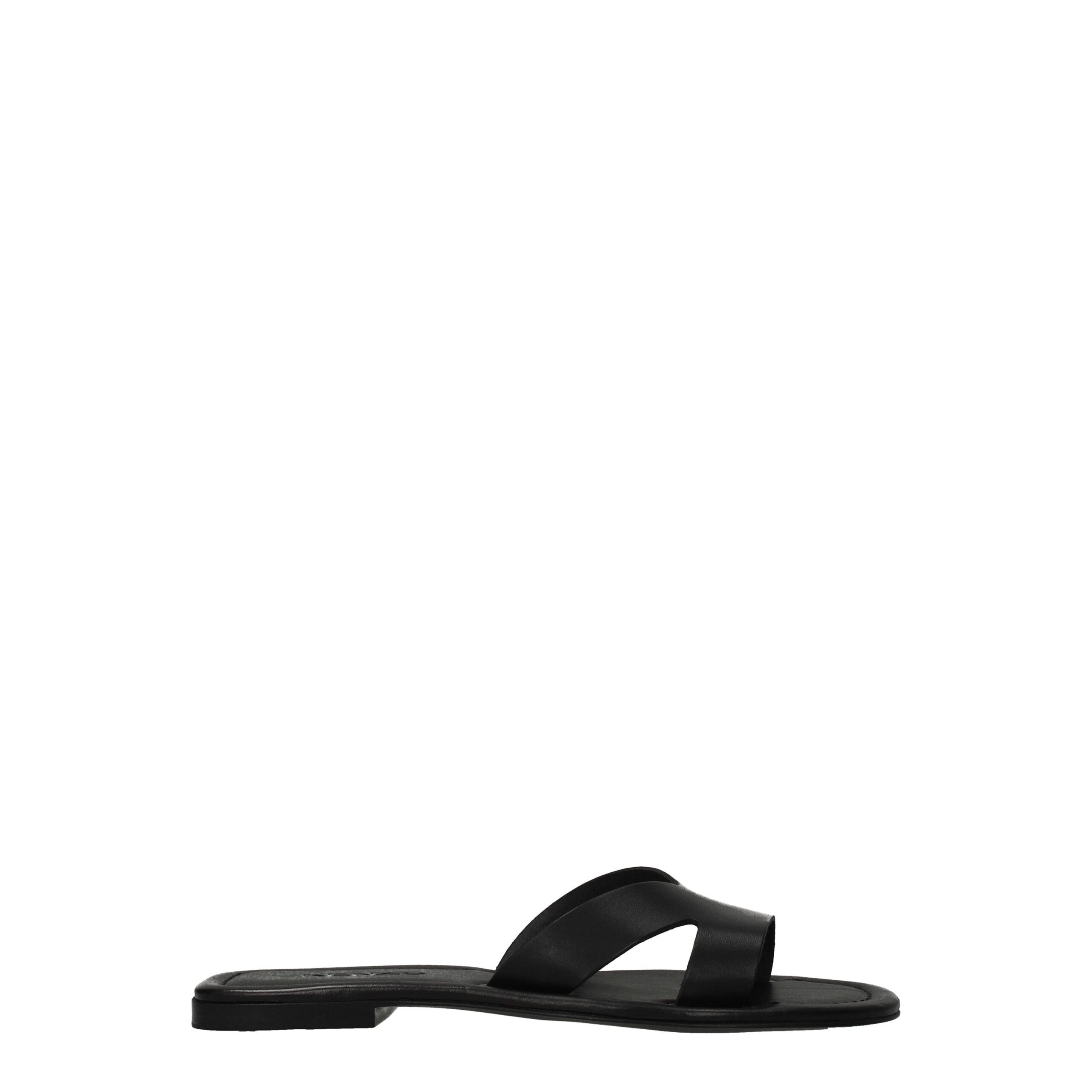 Kenzo Black Leather Slippers Sandals - - Kenzo.