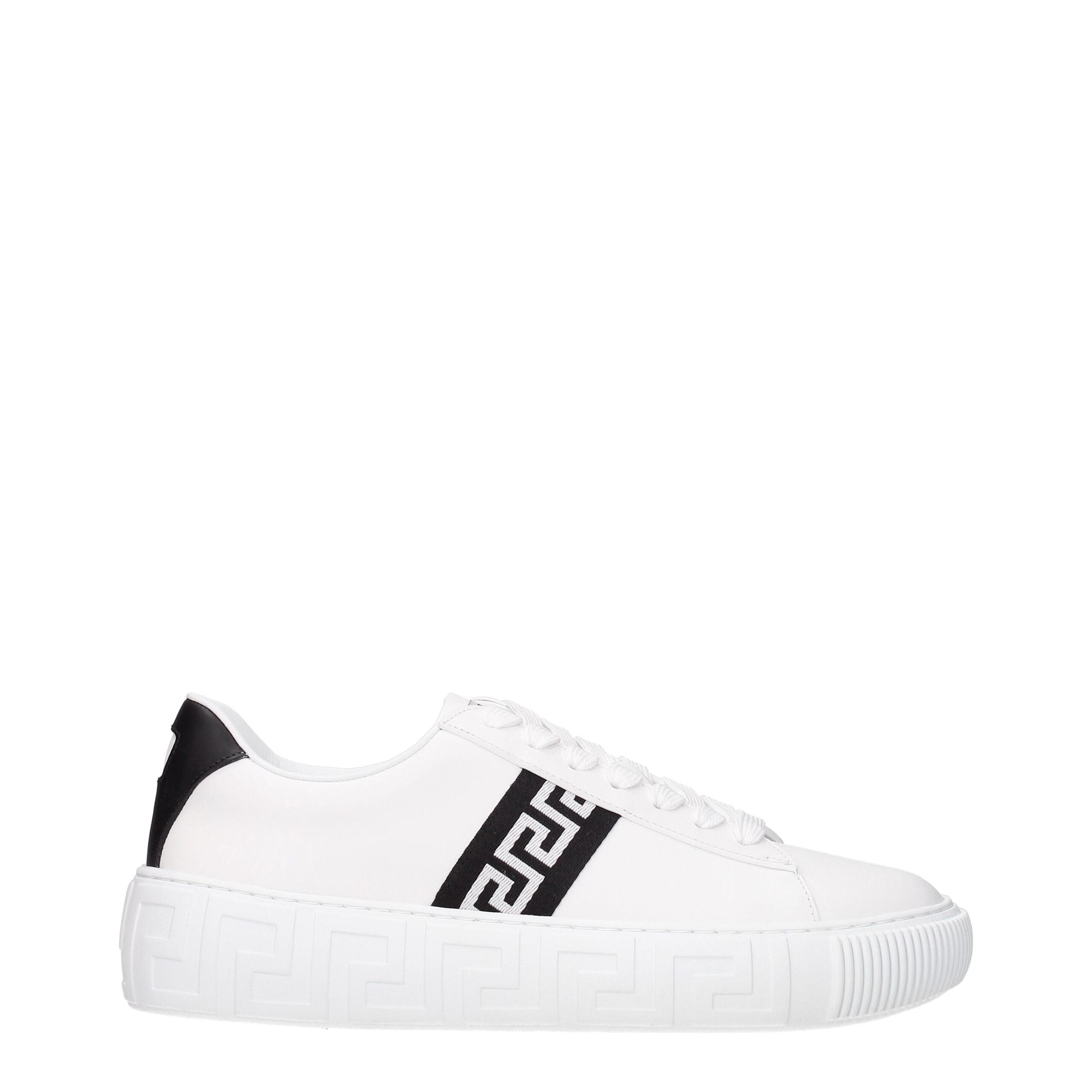 Versace White Leather Sneakers - - Versace.