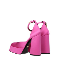 Versace Pink Satin Platforms Pumps - - Versace.