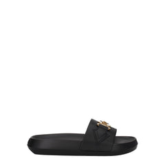 Versace Black Leather Slippers Sandals - - Versace.