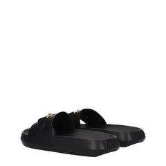Versace Black Leather Slippers Sandals - - Versace.