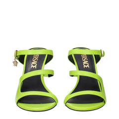 Versace Green Leather Stiletto Heels Sandals - - Versace.