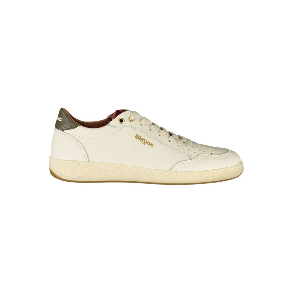 Blauer White Leather Men Sneaker - - Blauer.