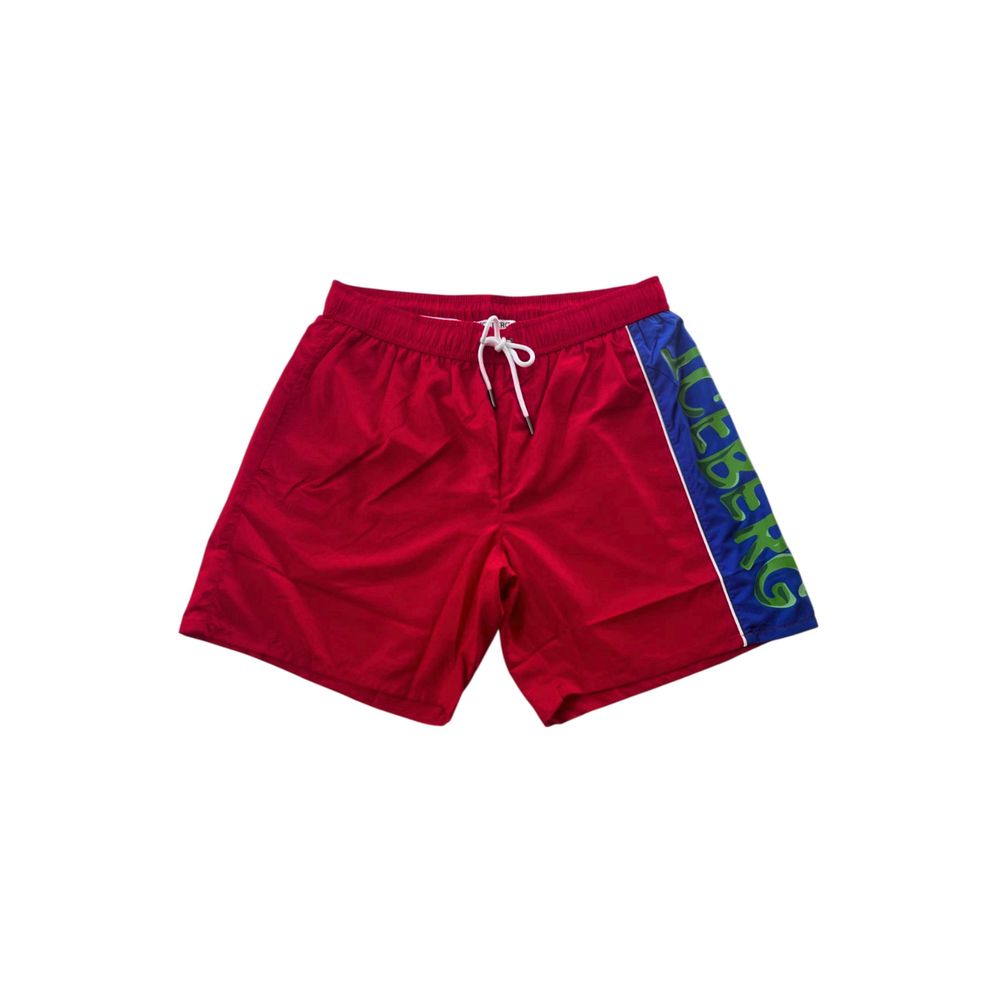 Iceberg Red Polyester Men Swim Short -   -  Iceberg.