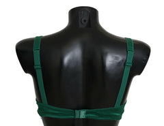 Dolce & Gabbana Green Silk Stretch Floral Lace Bra Underwear -   -  Dolce & Gabbana.