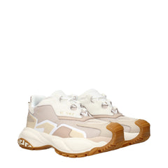 Versace Beige Fabric Chunky Sneakers - - Versace.