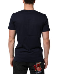 Dolce & Gabbana Dark Blue Cotton DG Logo Print Men’s Top T-shirt - - Dolce & Gabbana.