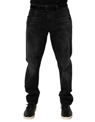 Dolce & Gabbana Black Washed Cotton Skinny Men Denim Jeans - - Dolce & Gabbana.