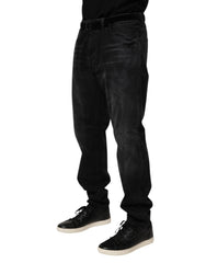 Dolce & Gabbana Black Washed Cotton Skinny Men Denim Jeans - - Dolce & Gabbana.