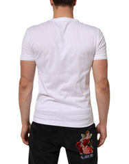 Dolce & Gabbana White Cotton Logo Patch Crew Neck T-shirt - - Dolce & Gabbana.