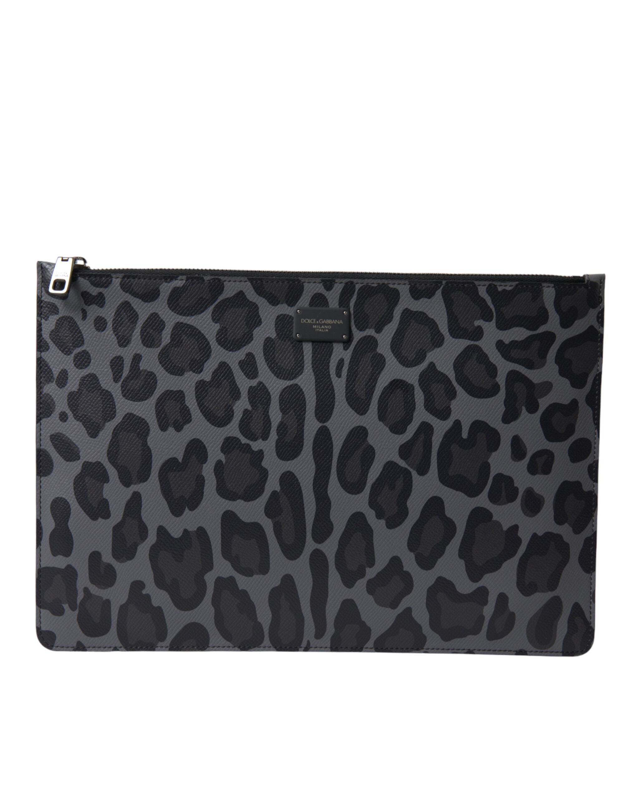 Dolce & Gabbana Multicolor Leopard Jacquard Logo Plaque Document Briefcase Bag - - Dolce & Gabbana.