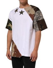Dolce & Gabbana White Camouflage Patckwork Men Cotton T-shirt - - Dolce & Gabbana.