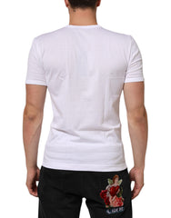 Dolce & Gabbana White Cotton V-Neck Short Sleeves T-shirt - - Dolce & Gabbana.