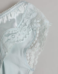 Dolce & Gabbana Gray Silk Satin Floral Lace Panty Brief Underwear - - Dolce & Gabbana.