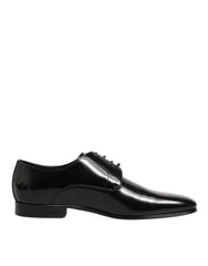 Dolce & Gabbana Black Calfskin Leather Derby Men Dress Shoes - - Dolce & Gabbana.