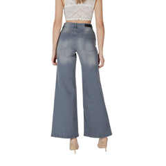 ICHI Gray Cotton Bootcut Jean - - ICHI.