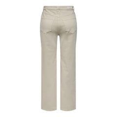 Only Beige Cotton Relaxed Fit Jean - - Only.