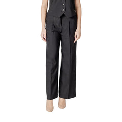 ICHI Black Polyester Pant - - ICHI.