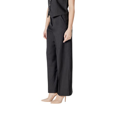 ICHI Black Polyester Pant - - ICHI.