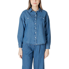 ICHI Blue Cotton Shirt - - ICHI.