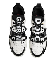 Dolce & Gabbana White Leather Logo Portofino Sneakers Shoes