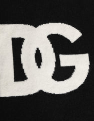 Dolce & Gabbana Black D&G Logo Cashmere Knitted Men One Size Scarf
