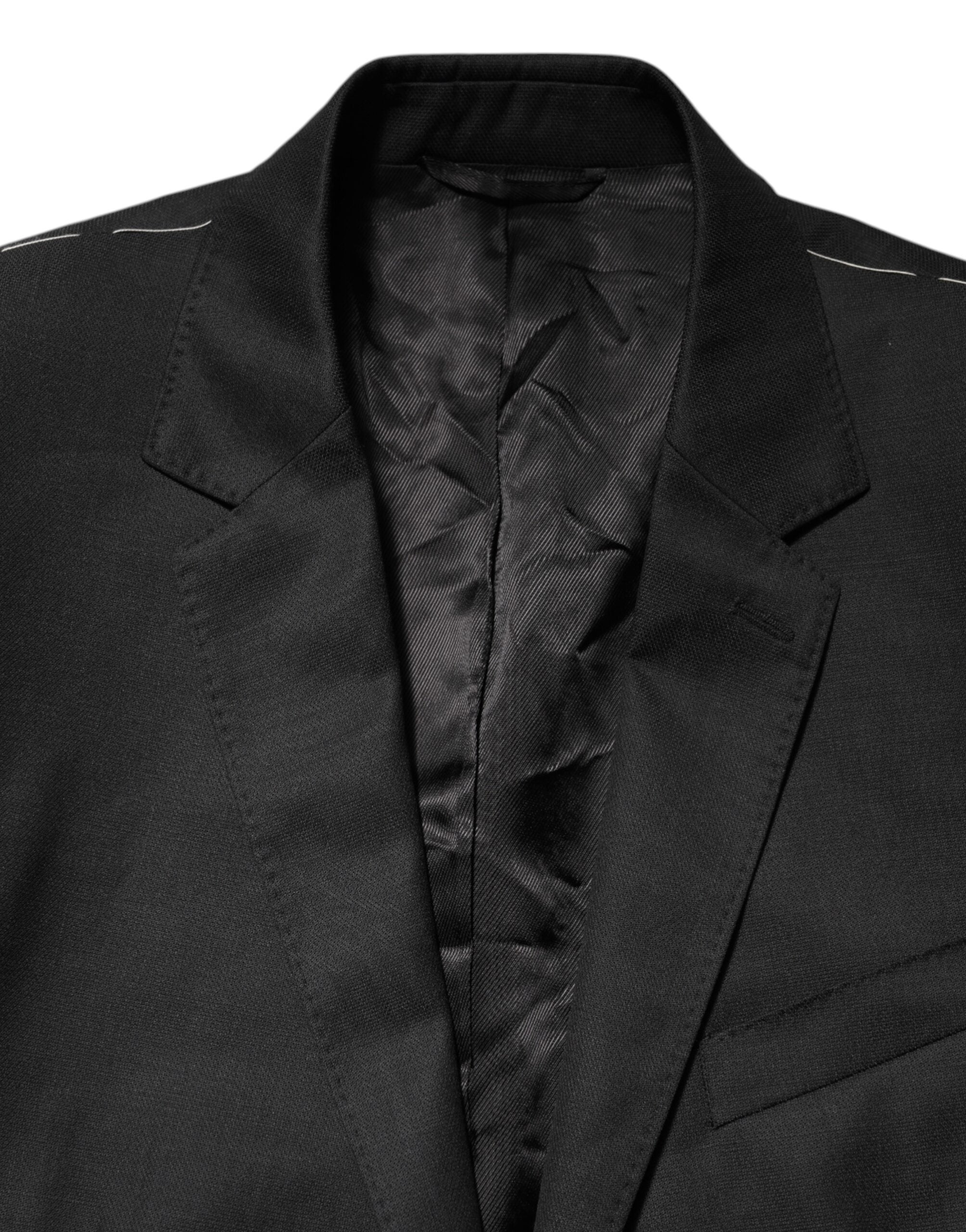 Dolce & Gabbana Black Single Breasted Men Coat MARTINI Blazer Dolce & Gabbana Black Single Breasted Men Coat MARTINI Blazer