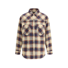 DsquaredΒ² Brown Cotton Pattern Shirt