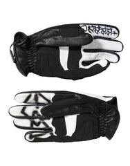 Gloves Black White Crystal Wrist Length Mitten Gloves