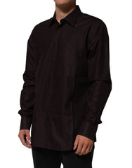 Brown Cotton LongSleeve MARTINI Dress Shirt