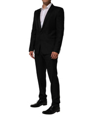 Black 2 Buttons Jacket Formal 2 Piece Suit