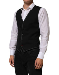 Black Wool Dress Formal Men Waistcoat Vest