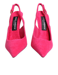 Pink Suede High Heels Slingback Shoes