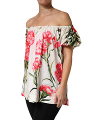 Multicolor Floral Off Shoulder Blouse Top