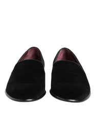 Black Leather Suede Slip On Loafer Dress Shoes