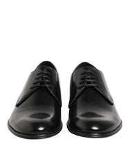 Black Calfskin Leather Derby Dress Shoes