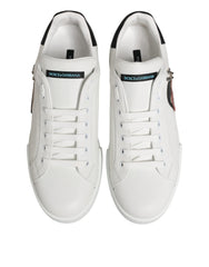 White Leather #DGFAMILY Men Sneakers Shoes