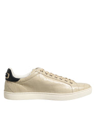 Beige London Low Top Leather Sneakers Shoes