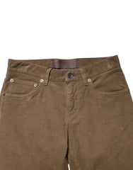 Brown Cotton Stretch Skinny Men Denim Jeans