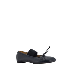 Black Calf Leather Bos Taurus Ballet Flats