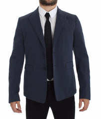 Dolce & Gabbana Blue Cotton Stretch Casual Blazer -   -  Dolce & Gabbana.