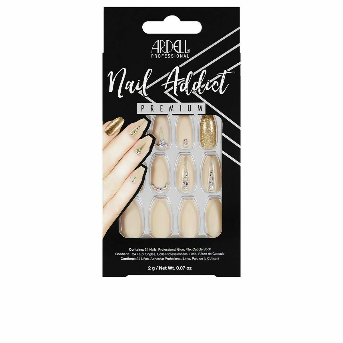 False nails Ardell Nail Addict Nude Jeweled (24 pcs) -  Beauty, Manicure and pedicure -  Ardell.