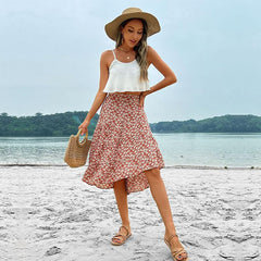 Floral Skirt Holiday Skirt Irregular Print Skirt -  0 -  Alyssa Ashley.