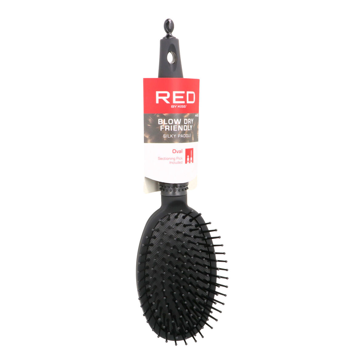 Detangling Hairbrush Red Kiss Kiss Rubberized Black Oval -  Beauty, Hair care -  Red Kiss.