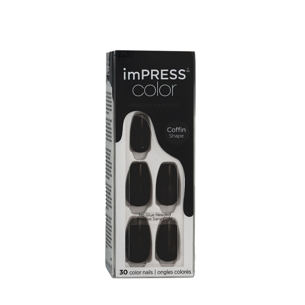False nails Kiss imPRESS color Black 30 Pieces (30 Units) -  Beauty, Manicure and pedicure -  Kiss.